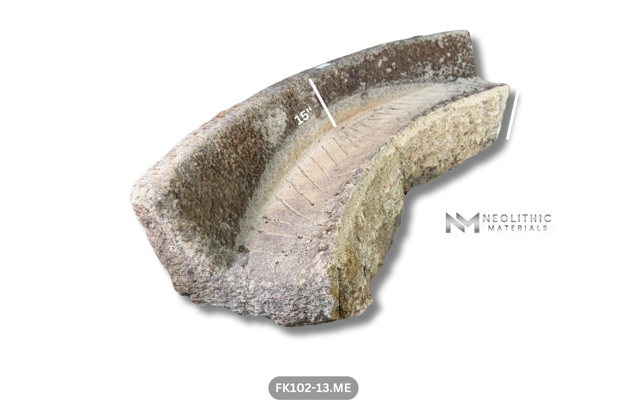 French Antique Granite Stone Mill Bench - Image 10